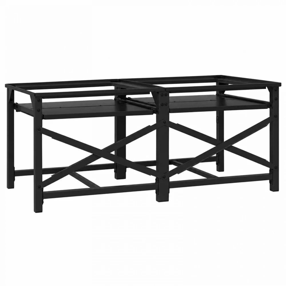 Skalbyklės pjedestalas 2 vnt. Juodas 120 x 56 x 52 cm Plienas