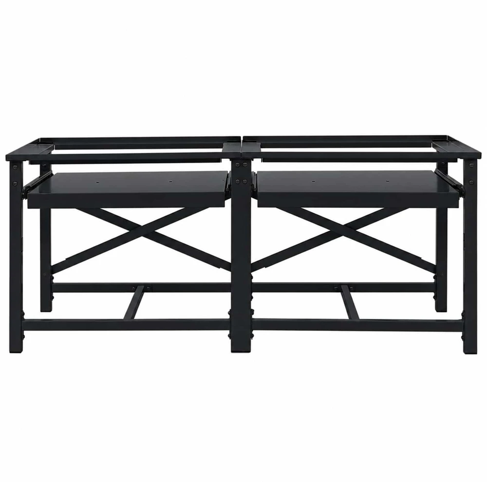 Skalbyklės pjedestalas 2 vnt. Juodas 120 x 56 x 52 cm Plienas