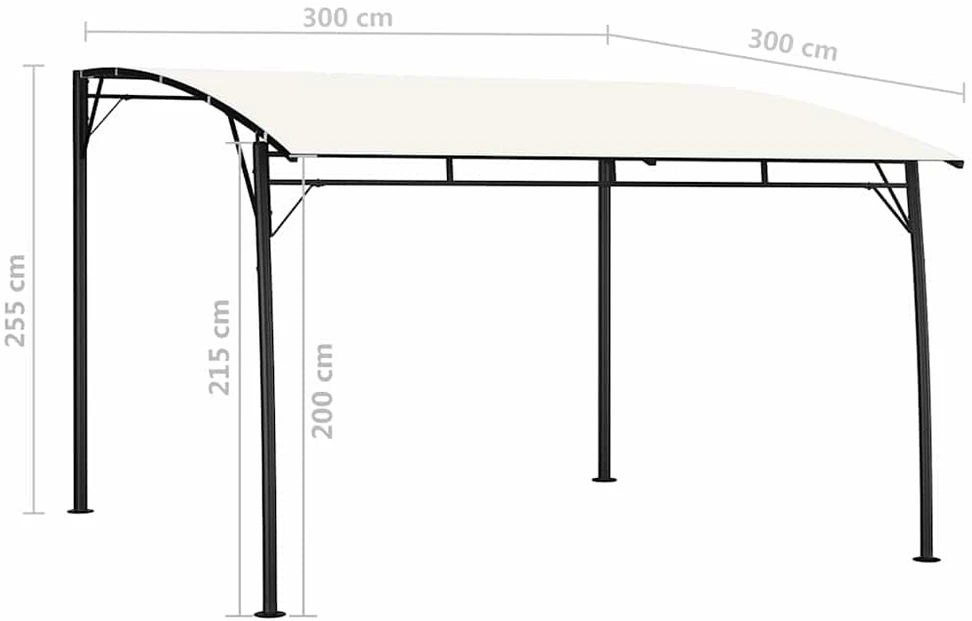 Sodo markizė nuo saulės, kreminės spalvos, 3x3x2,55m