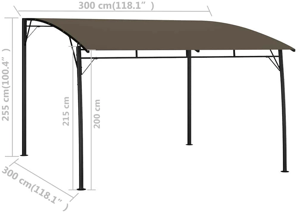 Sodo markizė nuo saulės, taupe spalvos, 3x3x2,55m