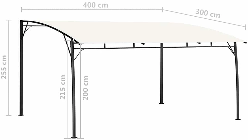 Sodo markizė nuo saulės, kreminės spalvos, 4x3x2,55m