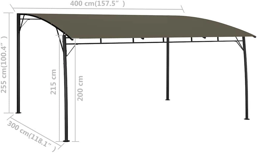 Sodo markizė nuo saulės, taupe spalvos, 4x3x2,55m