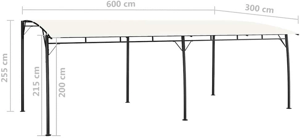 Sodo markizė nuo saulės, kreminės spalvos, 6x3x2,55m