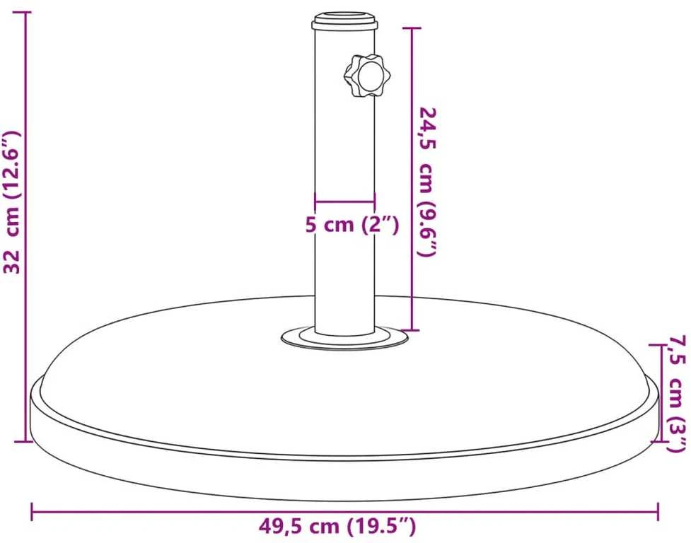 Skėčio nuo saulės pagrindas 32/35/38mm skersmens stulpams, 25kg