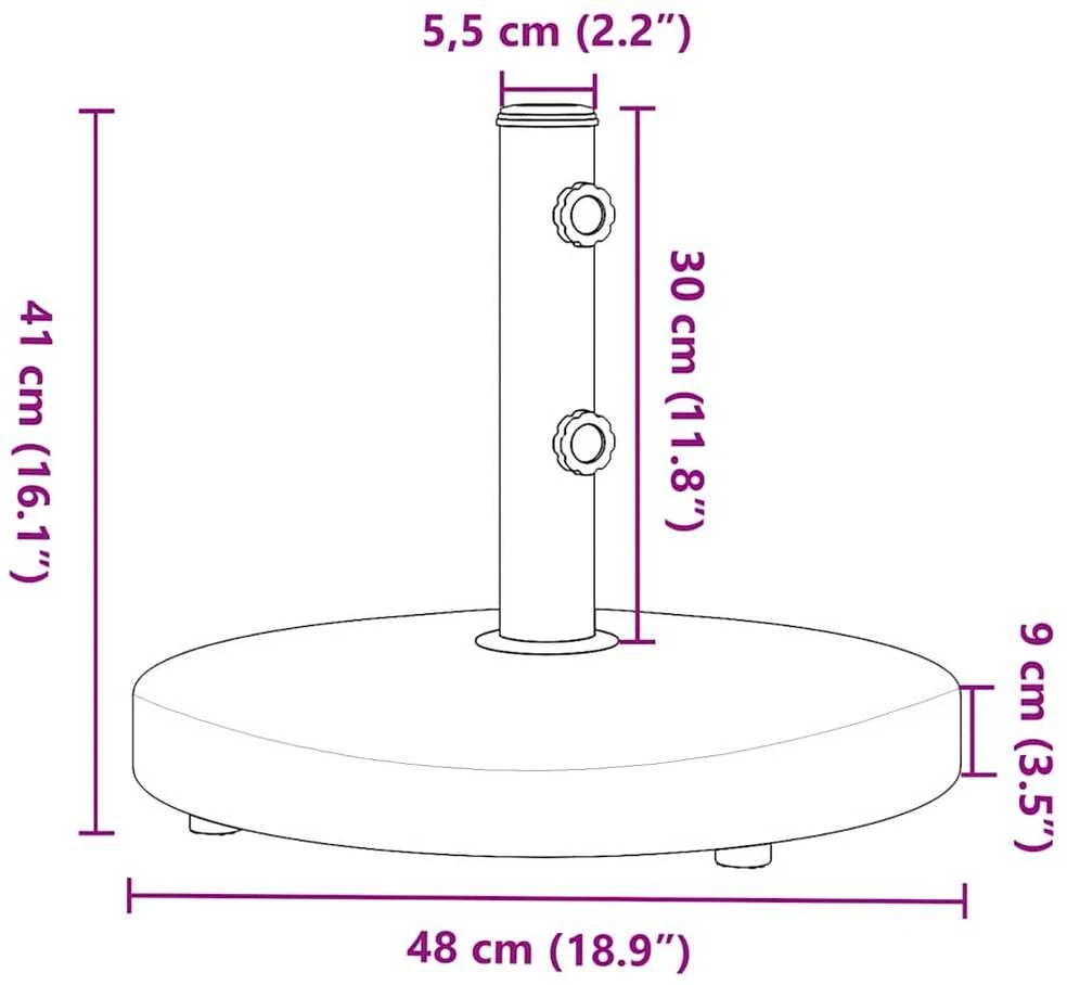 Skėčio nuo saulės pagrindas 32/38/48mm skersmens stulpams, 25kg