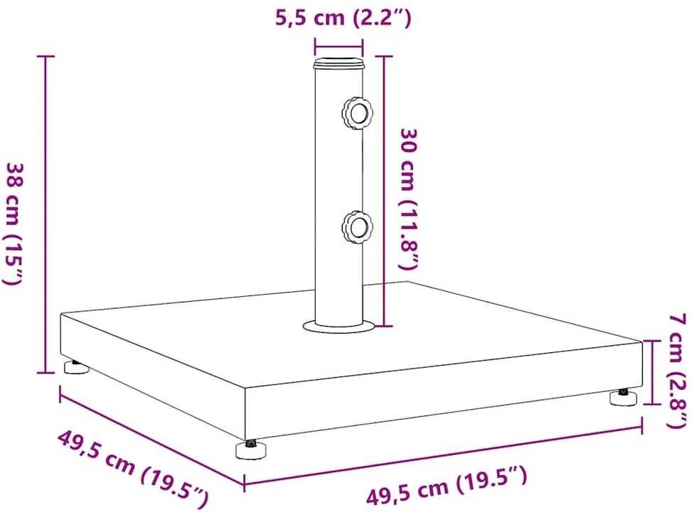 Skėčio nuo saulės pagrindas 32/38/48mm skersmens stulpams, 28kg
