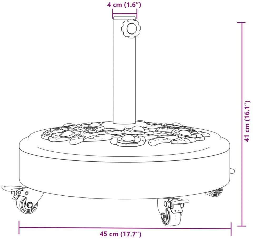 Skėčio nuo saulės pagrindas su ratukais 38/48mm stulpams, 27kg
