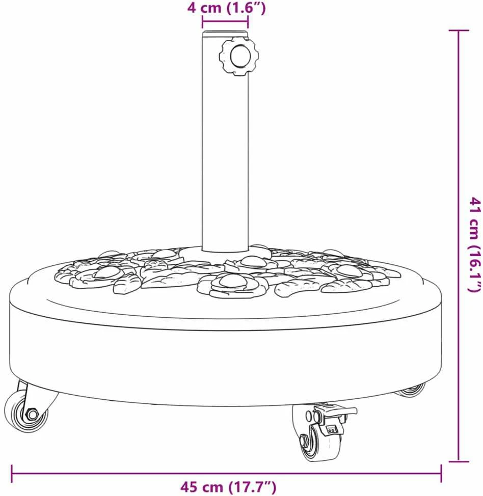 Skėčio nuo saulės pagrindas su ratukais 38/48mm stulpams, 27kg