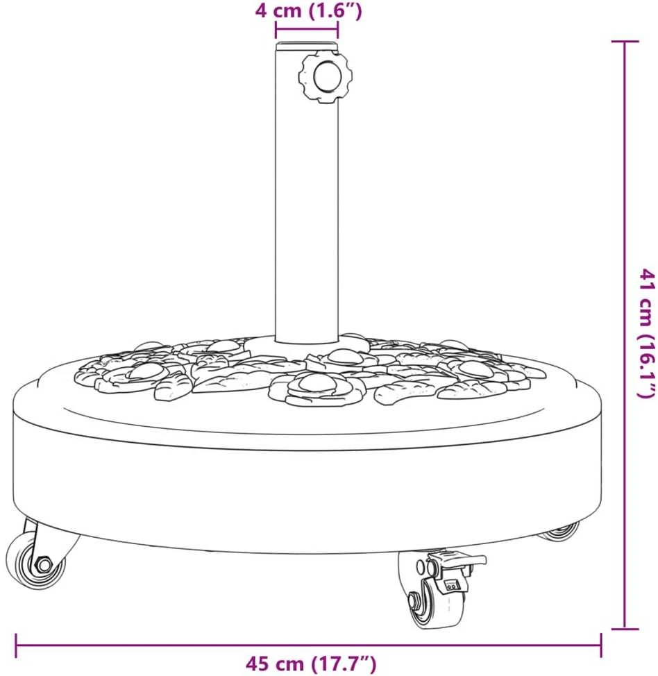 Skėčio nuo saulės pagrindas su ratukais 38/48mm stulpams, 27kg