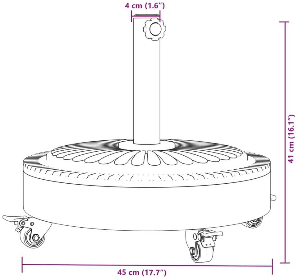 Skėčio nuo saulės pagrindas su ratukais 38/48mm stulpams, 27kg