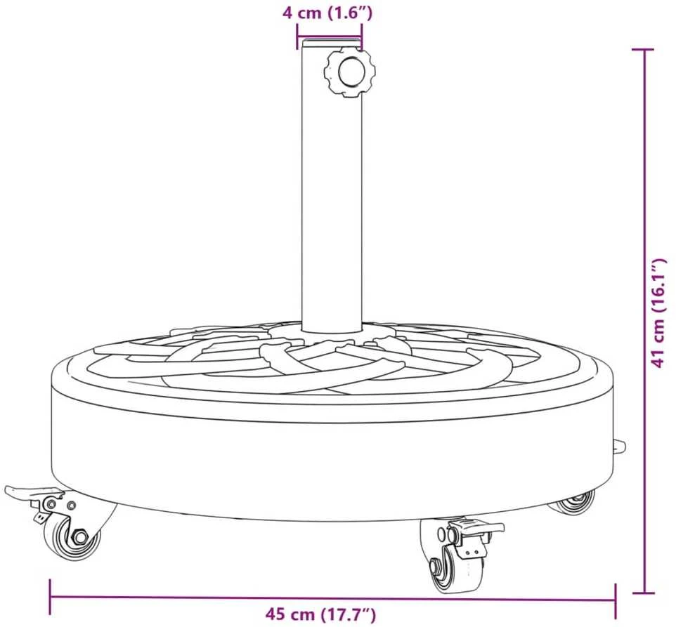Skėčio nuo saulės pagrindas su ratukais 38/48mm stulpams, 27kg
