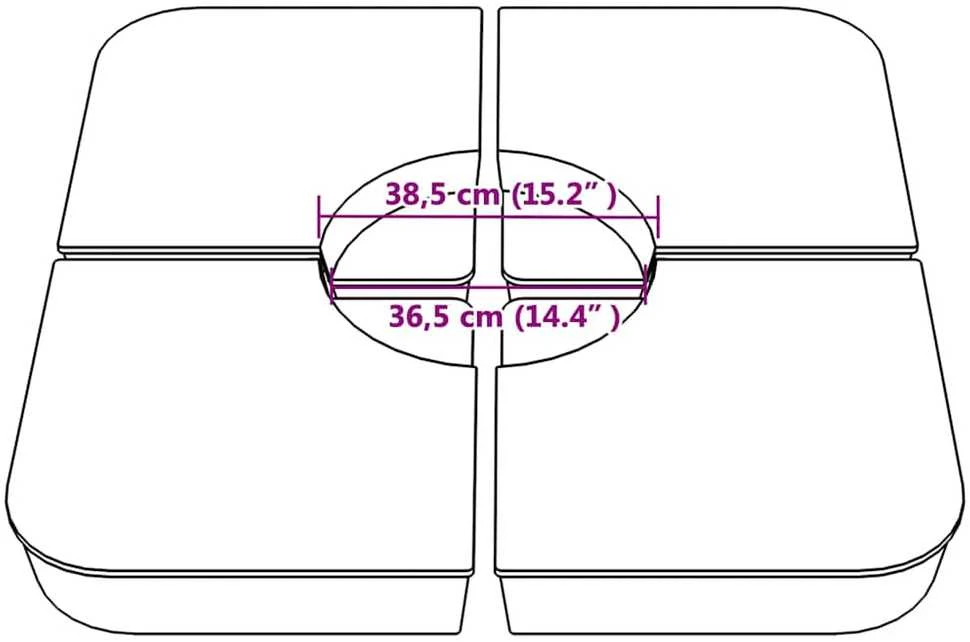Skėčio nuo saulės pagrindo rinkinys, 4 dalių, 100kg, PP
