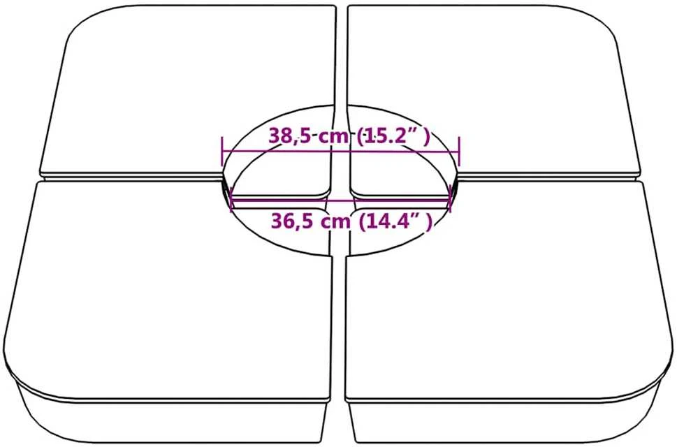 Skėčio nuo saulės pagrindo rinkinys, 4 dalių, 100kg, PP