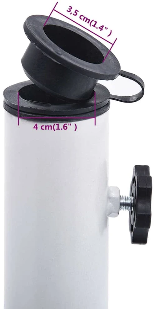 Skėčio pagrindas, baltos spalvos, ketus, 12kg, 49cm
