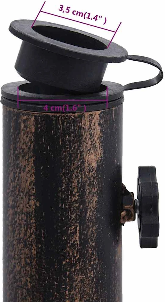 Skėčio pagrindas, bronzinės spalvos, ketus, 12kg, 49cm
