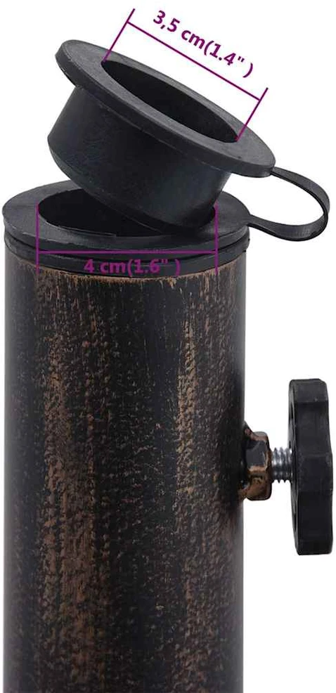 Skėčio pagrindas, bronzinės spalvos, ketus, 12kg, 48cm