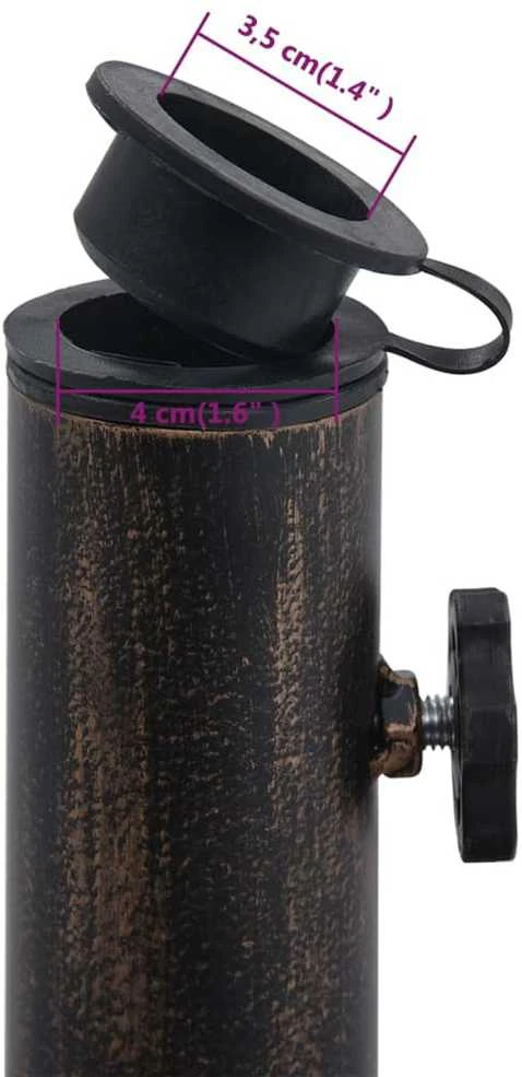 Skėčio pagrindas, bronzinės spalvos, ketus, 12kg, 48cm