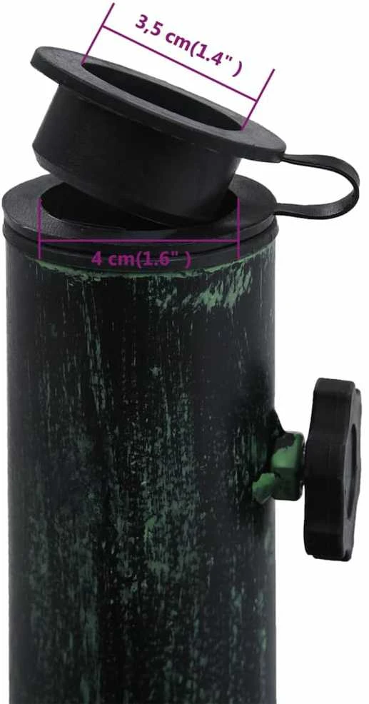 Skėčio pagrindas, žalios spalvos, 12kg, 49cm, ketus