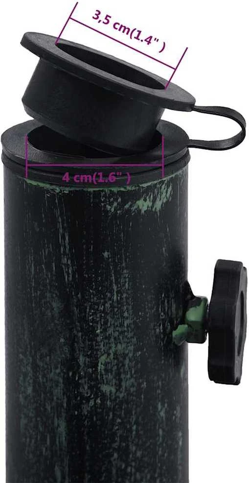 Skėčio pagrindas, žalios spalvos, 12kg, 49cm, ketus