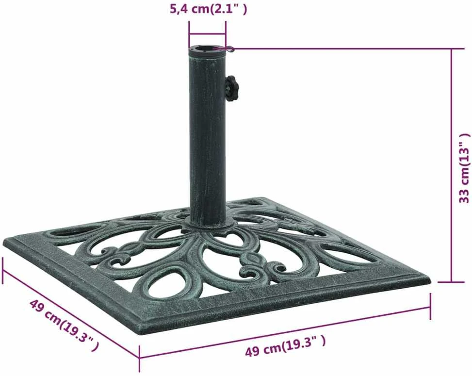 Skėčio pagrindas, žalios spalvos, 12kg, 49cm, ketus