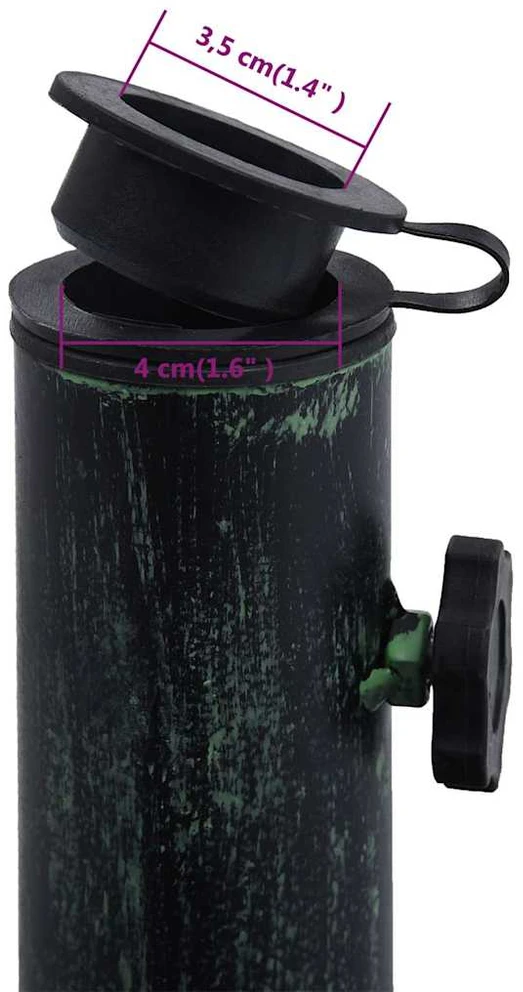 Skėčio pagrindas, žalios spalvos, 12kg, 49cm, ketus