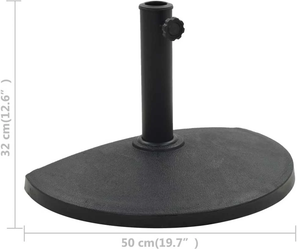 Skėčio stovas, juodas, sint. derva, 9kg, pusapvalis
