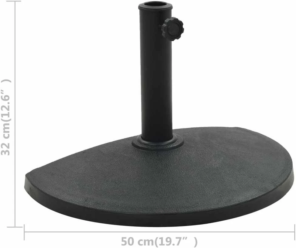 Skėčio stovas, juodas, sint. derva, 9kg, pusapvalis
