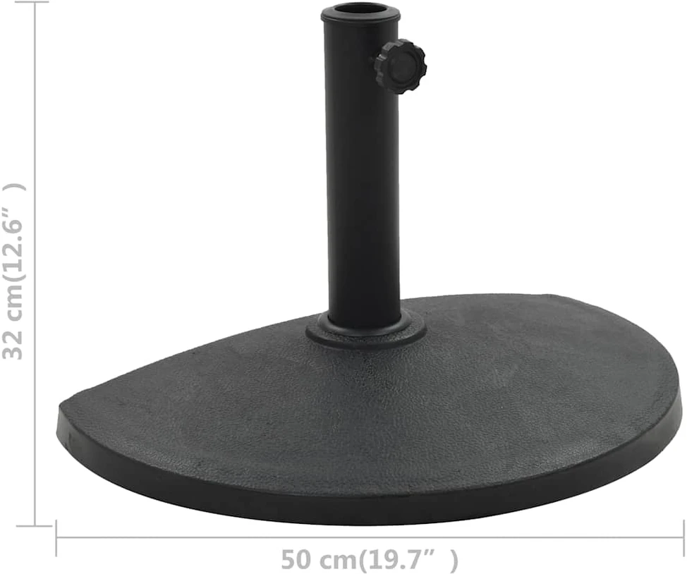 Skėčio stovas, juodas, sint. derva, 9kg, pusapvalis