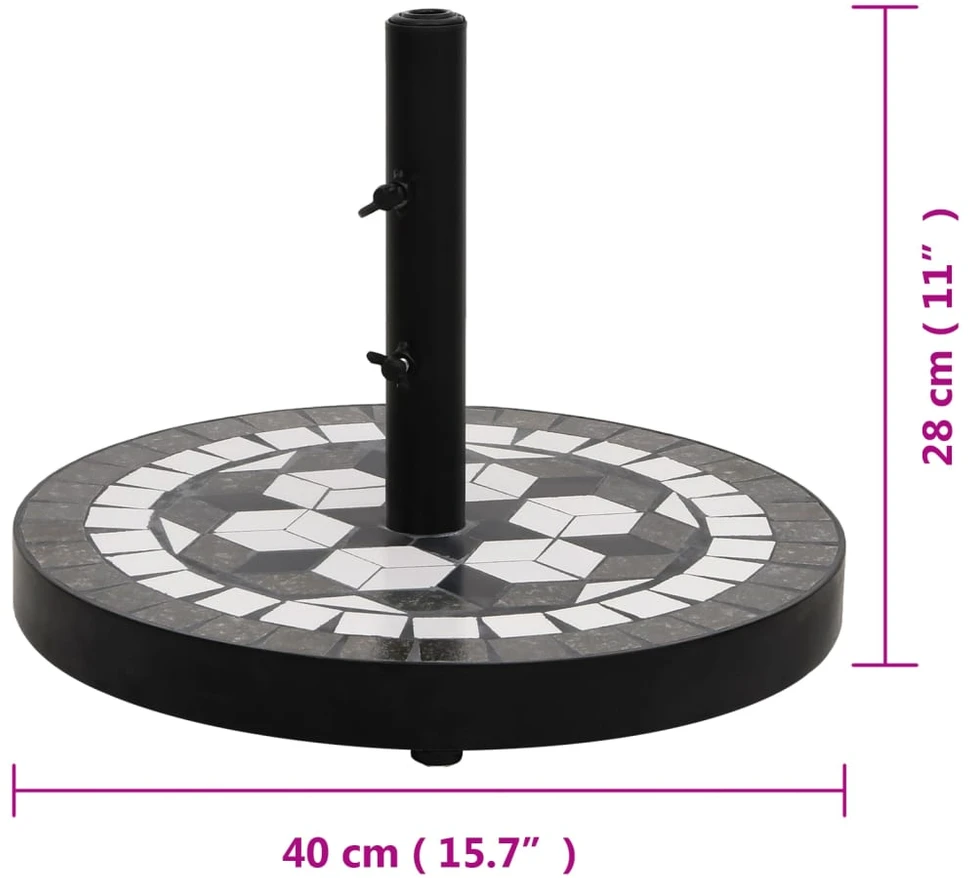 Skėčio stovas, juodos ir baltos spalvos, apskritas, 12kg