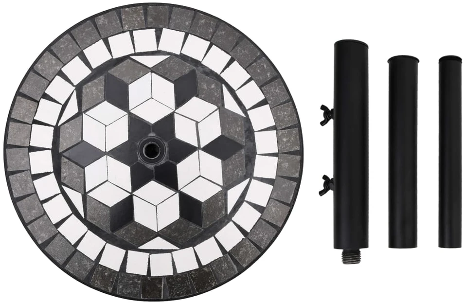 Skėčio stovas, juodos ir baltos spalvos, apskritas, 12kg