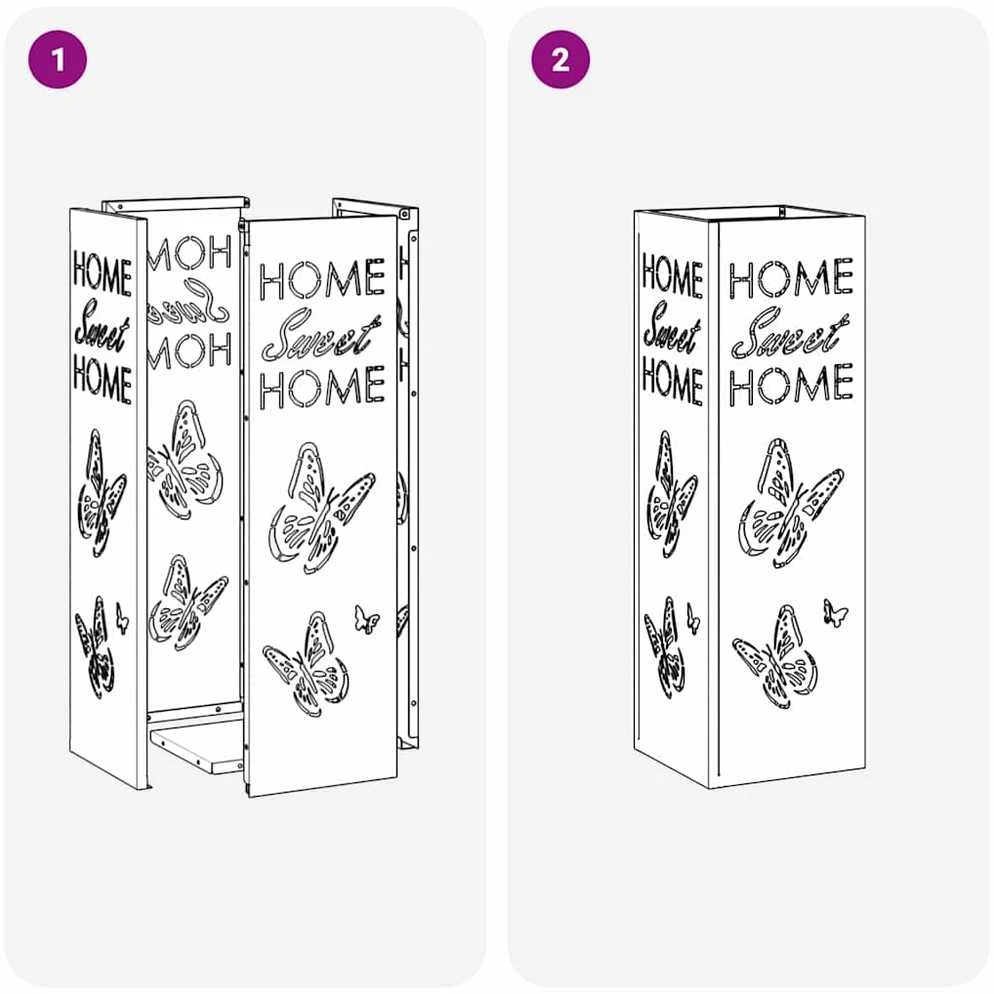 Lietaus skėtis stovas Juoda 15,5 x 15,5 x 49 cm Plienas