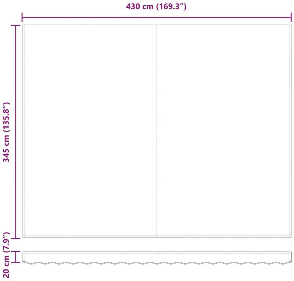 Ištraukiama markizė Raudona ir balta 450 × 350 cm Poliesteris