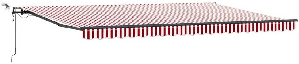 Ištraukiama markizė Raudona ir balta 500 × 350 cm Poliesteris