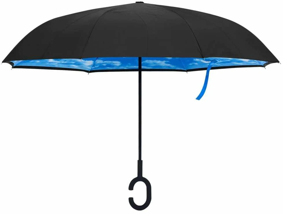 Skėtis, juodos spalvos, 108cm, su C formos rankena
