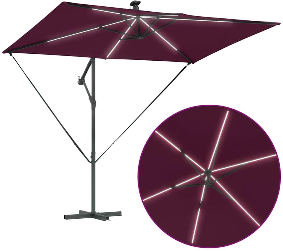 Skėtis nuo saulės 294 x 200 x 270 cm Poliesteris ir aliuminis