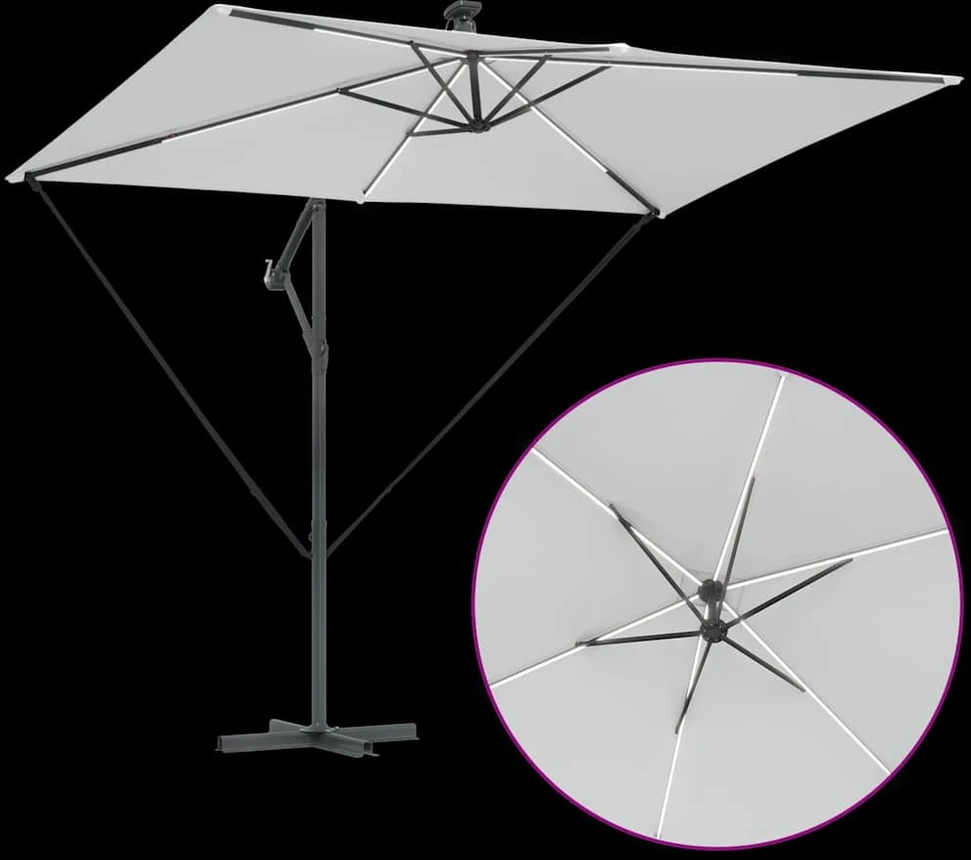 Skėtis nuo saulės 294 x 200 x 270 cm Poliesteris ir aliuminis