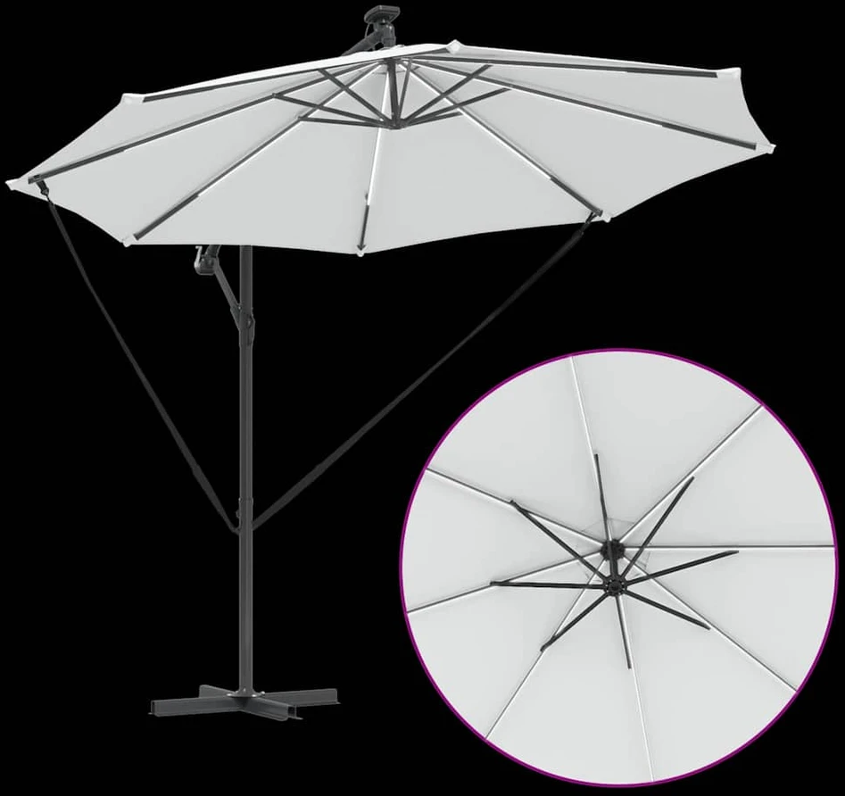 Skėtis nuo saulės 294 x 294 x 248 cm Poliesteris ir aliuminis