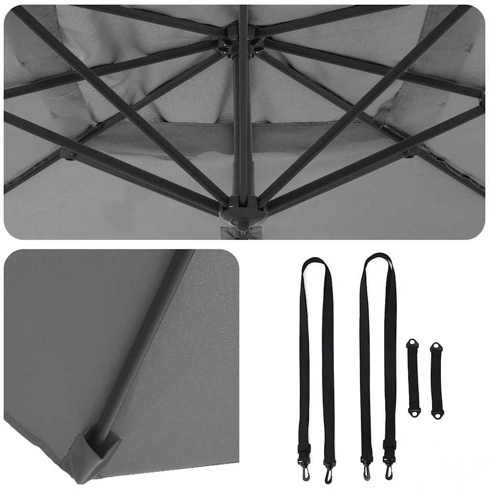 Skėtis nuo saulės 351 x 250 x 260 cm Poliesteris ir aliuminis