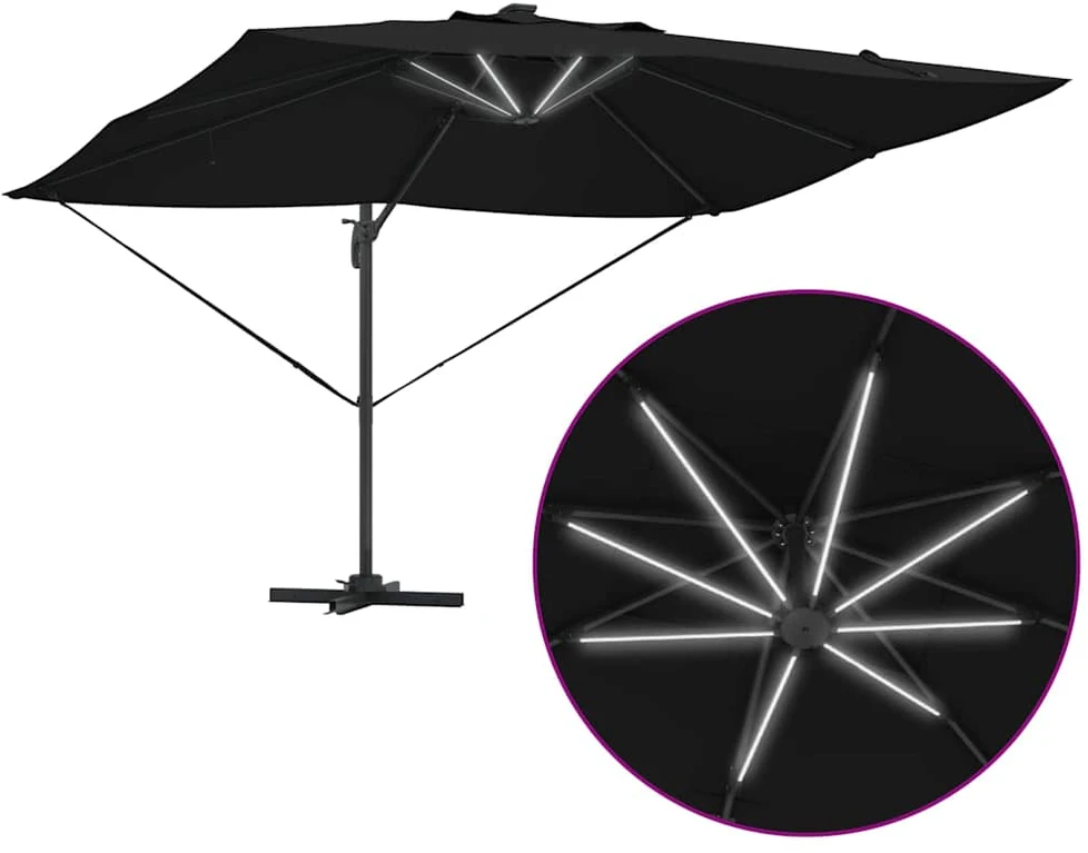 Skėtis nuo saulės 352 x 251 x 265 cm Poliesteris ir aliuminis