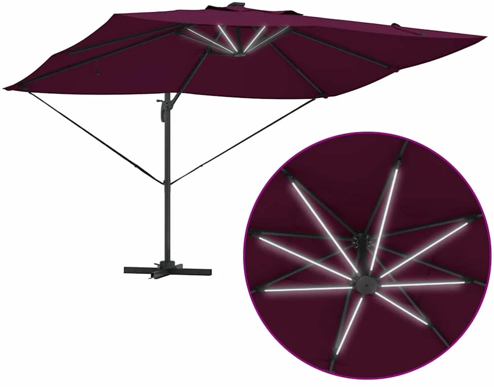 Skėtis nuo saulės 352 x 251 x 265 cm Poliesteris ir aliuminis
