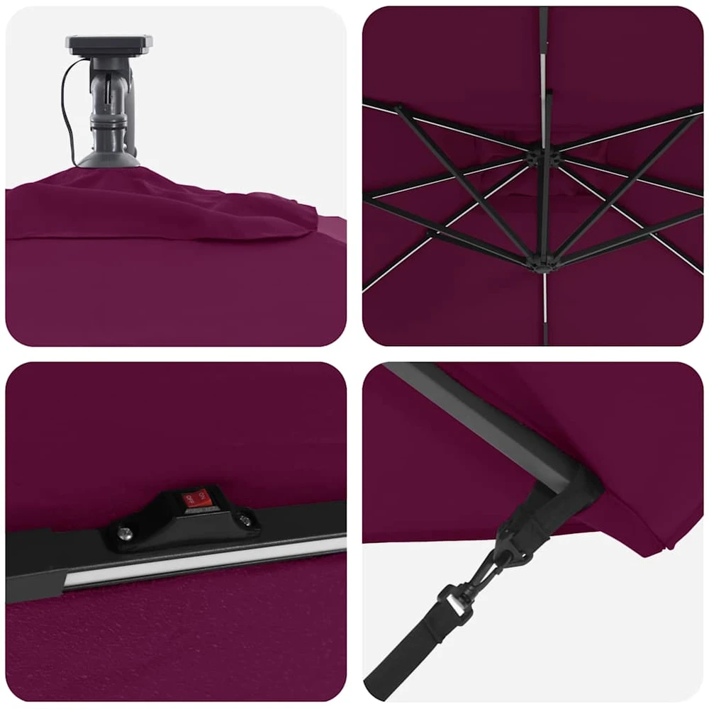 Skėtis nuo saulės Bordo raudona 249 x 249 x 250 cm