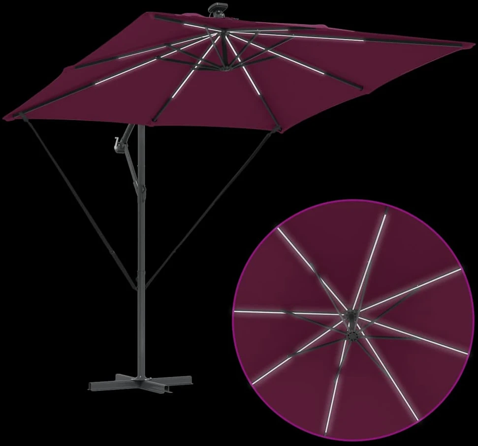 Skėtis nuo saulės Bordo raudona 249 x 249 x 250 cm