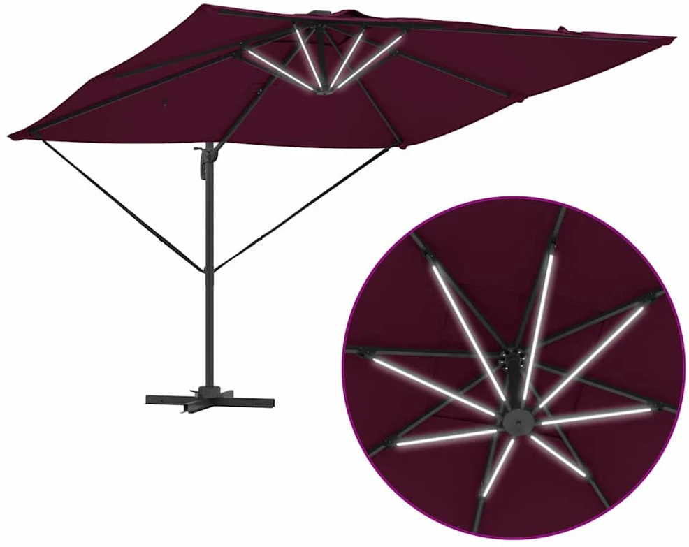 Skėtis nuo saulės Bordo raudona 286 x 284 x 270 cm