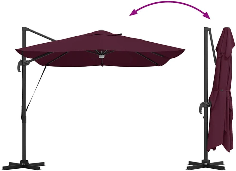 Skėtis nuo saulės Bordo raudona 351 x 250 x 253 cm
