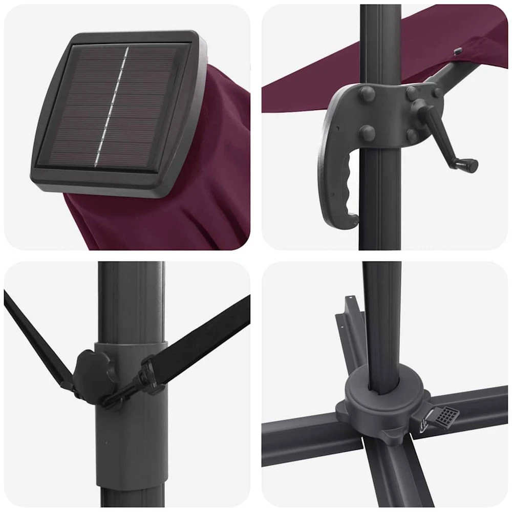 Skėtis nuo saulės Bordo raudona 351 x 250 x 253 cm