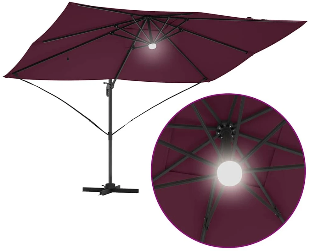 Skėtis nuo saulės Bordo raudona 351 x 250 x 253 cm