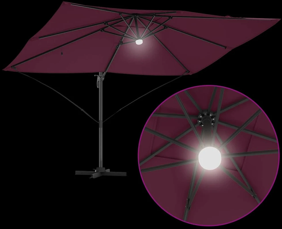 Skėtis nuo saulės Bordo raudona 351 x 250 x 253 cm