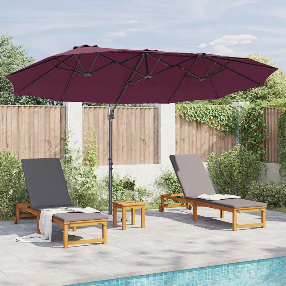 Skėtis nuo saulės Bordo raudona 372 x 198 x 243 cm