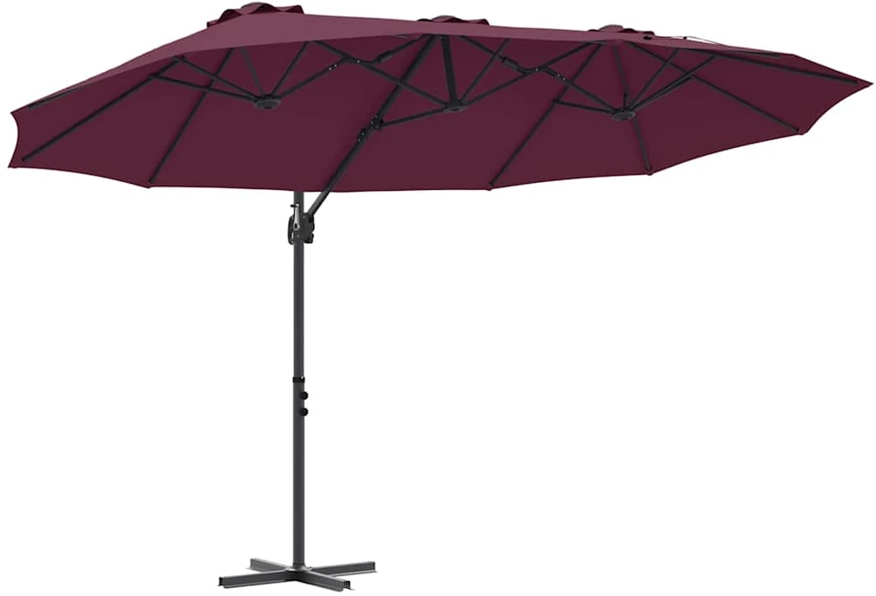 Skėtis nuo saulės Bordo raudona 372 x 198 x 243 cm