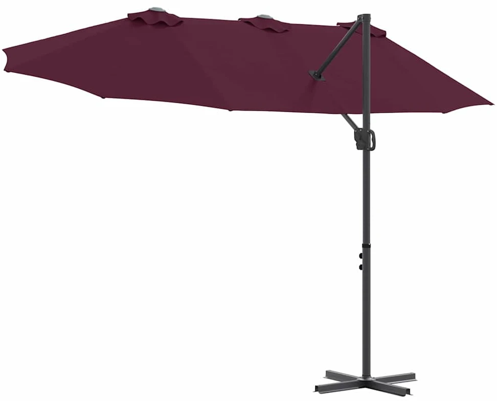 Skėtis nuo saulės Bordo raudona 372 x 198 x 243 cm